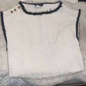 Zara white and black tweed top! So pretty